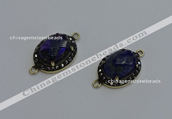 NGC5134 16*20mm oval lapis lazuli gemstone gemstone connectors