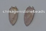 NGC5140 16*35mm - 18*40mm arrowhead rose quartz connectors