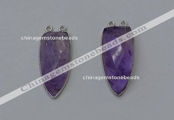 NGC5141 16*35mm - 18*40mm arrowhead amethyst connectors