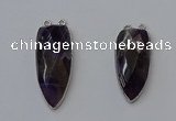 NGC5149 16*35mm - 18*40mm arrowhead amethyst connectors