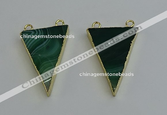 NGC5162 25*35mm - 30*40mm triangle agate gemstone connectors