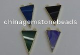 NGC5165 25*35mm - 30*40mm triangle agate gemstone connectors