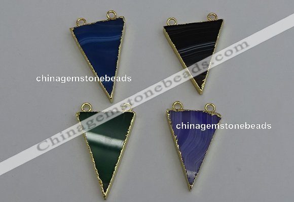 NGC5165 25*35mm - 30*40mm triangle agate gemstone connectors