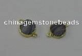 NGC5179 15mm - 16mm coin druzy agate gemstone connectors