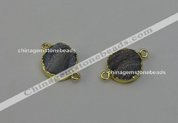 NGC5179 15mm - 16mm coin druzy agate gemstone connectors