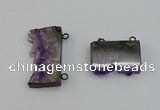 NGC5182 20*35mm - 22*40mm freeform druzy amethyst connectors