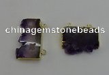 NGC5184 20*35mm - 22*40mm freeform druzy amethyst connectors