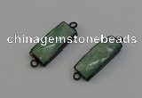 NGC5195 12*30mm - 15*30mm faceted rectangle amazonite connectors