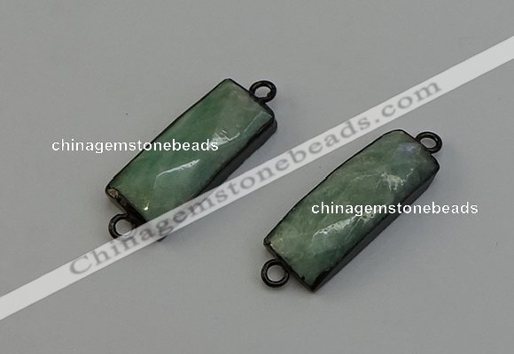 NGC5195 12*30mm - 15*30mm faceted rectangle amazonite connectors