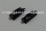 NGC5199 12*30mm - 15*30mm faceted rectangle amethyst connectors