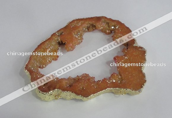 NGC520 45*50mm - 55*65mm freeform plated druzy agate connectors