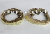 NGC521 45*50mm - 55*65mm freeform plated druzy agate connectors