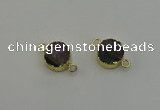 NGC5219 15mm - 16mm coin druzy amethyst gemstone connectors