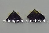NGC5221 22*30mm - 25*35mm freeform druzy amethyst connectors