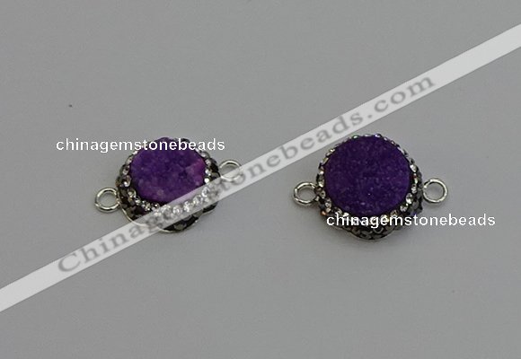 NGC5225 12mm - 14mm freeform druzy agate connectors wholesale