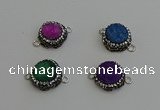 NGC5230 12mm - 14mm freeform druzy agate connectors wholesale