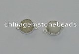 NGC5238 15mm - 16mm coin druzy agate connectors wholesale