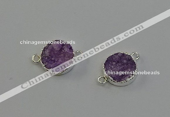 NGC5240 15mm - 16mm coin druzy agate connectors wholesale