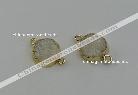 NGC5248 15mm - 16mm coin druzy agate connectors wholesale