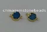 NGC5253 15mm - 16mm coin druzy agate connectors wholesale