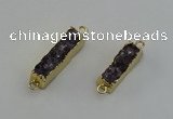 NGC5265 8*25mm - 10*32mm rectangle druzy amethyst connectors