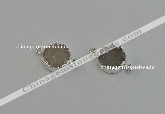 NGC5289 15mm - 16mm coin druzy agate gemstone connectors