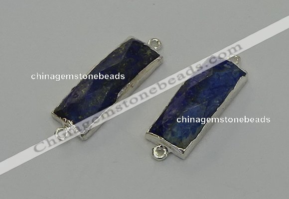 NGC5305 12*30mm - 15*35mm faceted rectangle lapis lazuli connectors