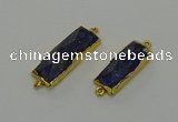 NGC5306 12*30mm - 15*35mm faceted rectangle lapis lazuli connectors