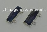 NGC5308 12*30mm - 15*35mm faceted rectangle lapis lazuli connectors