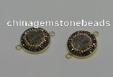 NGC5314 20mm - 22mm coin plated druzy agate connectors