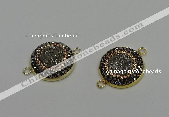 NGC5314 20mm - 22mm coin plated druzy agate connectors