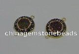 NGC5315 20mm - 22mm coin plated druzy agate connectors