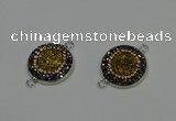 NGC5325 20mm - 22mm coin plated druzy agate connectors