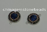 NGC5327 20mm - 22mm coin plated druzy agate connectors