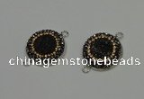 NGC5328 20mm - 22mm coin plated druzy agate connectors