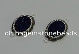 NGC5336 22*28mm oval plated druzy agate connectors wholesale