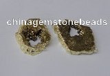 NGC536 25*35mm - 35*45mm plated druzy agate gemstone connectors