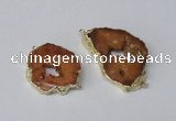 NGC537 25*35mm - 35*45mm plated druzy agate gemstone connectors