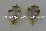 NGC5375 20*35mm - 25*40mm arrowhead white crystal connectors