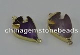 NGC5377 20*35mm - 25*40mm arrowhead light amethyst connectors