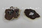 NGC538 25*35mm - 35*45mm plated druzy agate gemstone connectors