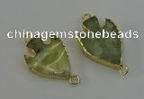 NGC5380 20*35mm - 25*40mm arrowhead green rutilated quartz connectors