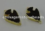 NGC5386 20*35mm - 25*40mm arrowhead smoky quartz connectors