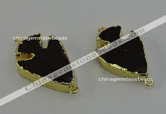 NGC5386 20*35mm - 25*40mm arrowhead smoky quartz connectors