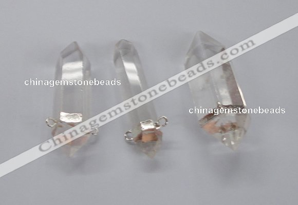 NGC540 10*35mm - 12*45mm faceted nuggets white crystal connectors