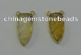 NGC5402 16*35mm - 18*40mm arrowhead citrine gemstone connectors