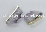 NGC541 30*50mm - 30*65mm freeform druzy amethyst connectors