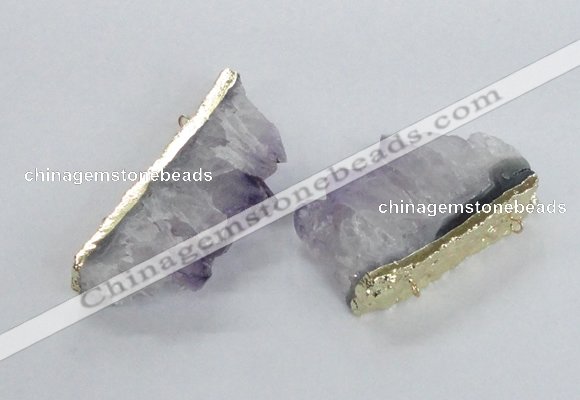 NGC541 30*50mm - 30*65mm freeform druzy amethyst connectors