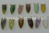 NGC5420 16*35mm - 18*40mm arrowhead mixed gemstone connectors