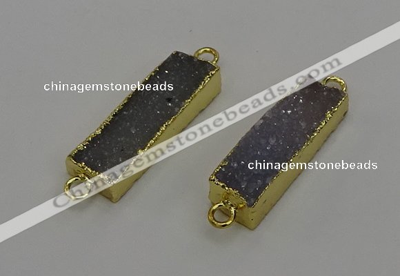 NGC5422 10*30mm - 11*32mm rectangle druzy agate connectors